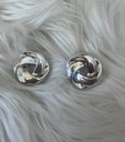 Orecchino bottone argento