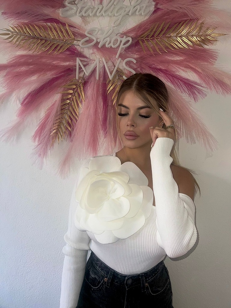 Maglia Flower Bianca