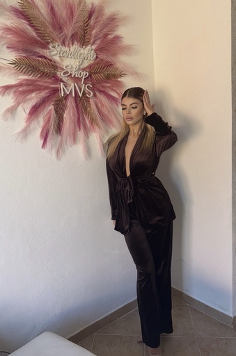 Tailleur Velluto Marrone 